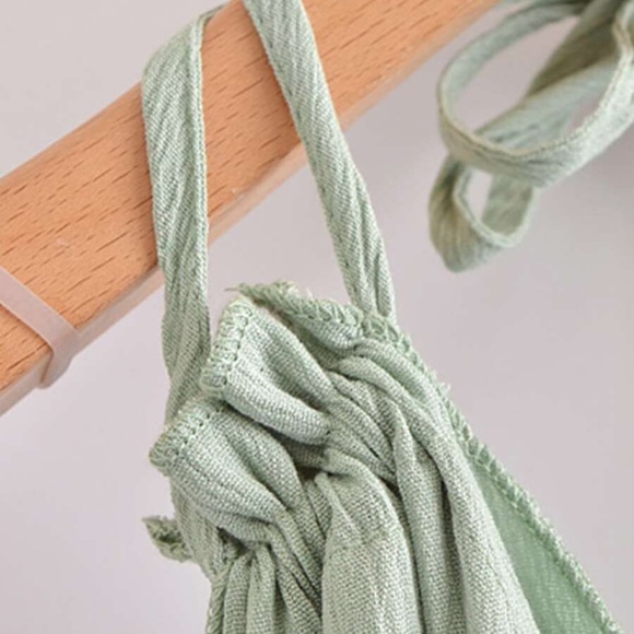 Bohemian Mint Green Backless V Halter Swiss Dot Mini Layered Dress - Picture 4 of 11